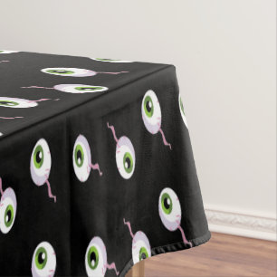 Nappe Boules d'oeil effrayantes sur noir