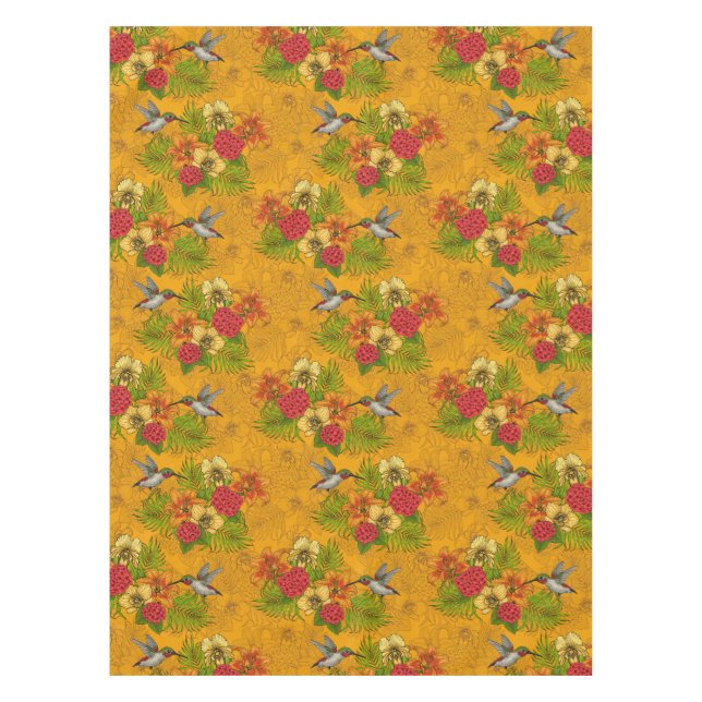 Nappe Bouquet tropical et colibris 2 (Devant)