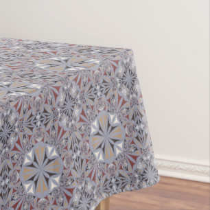 Nappe Bourgogne et motif élégant gris