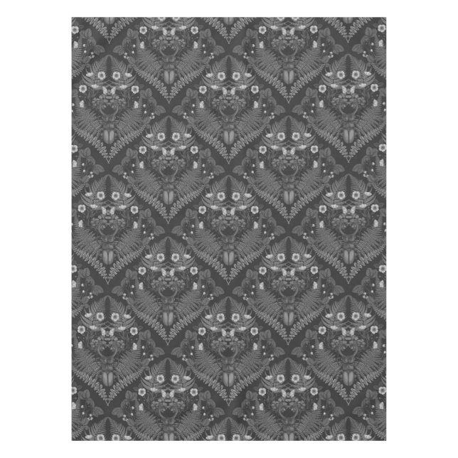 Nappe Bousier et fougères, en noir et blanc (Devant)