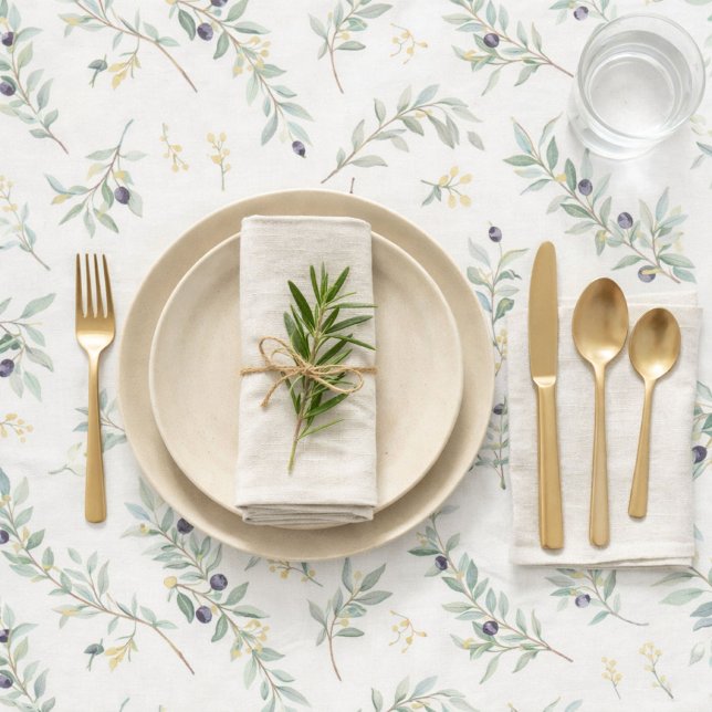 Nappe Branche d'olive Vert Rustique (Créateur téléchargé)