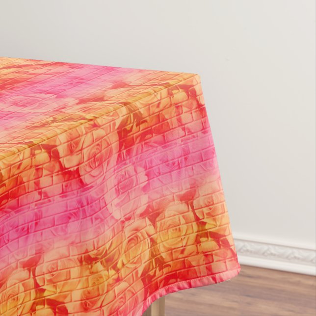 Nappe BRICK ROSES 17, LEMO ROSE..-52x70 COTON TABLECLOTH (In Situ)