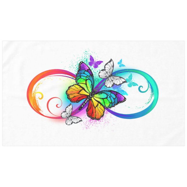Nappe Bright infinity with rainbow butterfly (Devant (Horizontal))