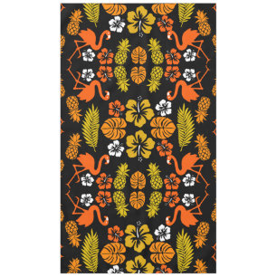 Nappe Bright Orange Floral Tropical Motif
