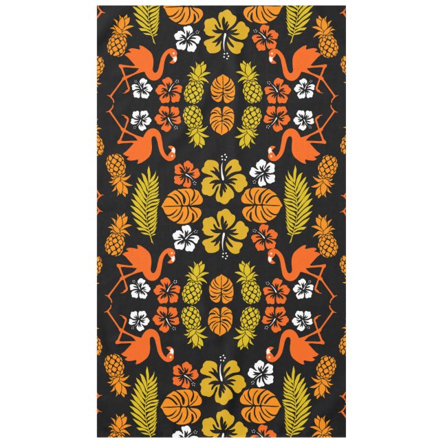 Nappe Bright Orange Floral Tropical Motif (Devant)