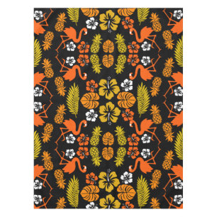 Nappe Bright Orange Floral Tropical Motif