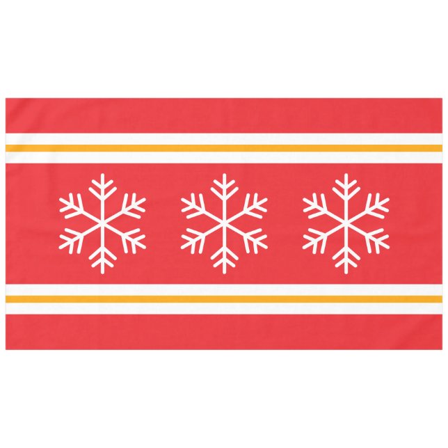 Nappe Bright Red Triple White Nordsnowflakes Stripes (Devant (Horizontal))