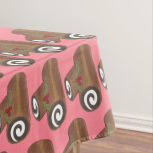 Nappe British Christmas Cake Yule Log Fête de Noël