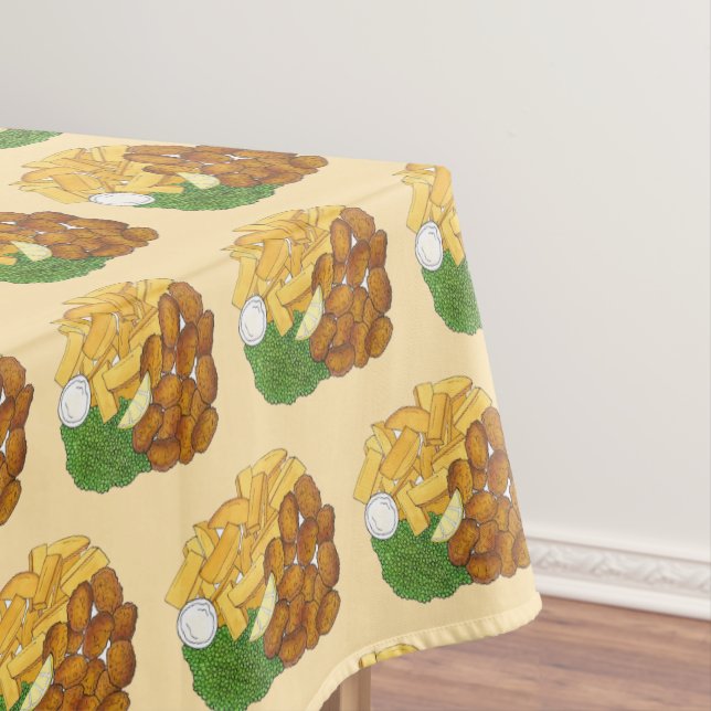 Nappe British Pub Fare Scampi Chips Peas Anglais (In Situ)