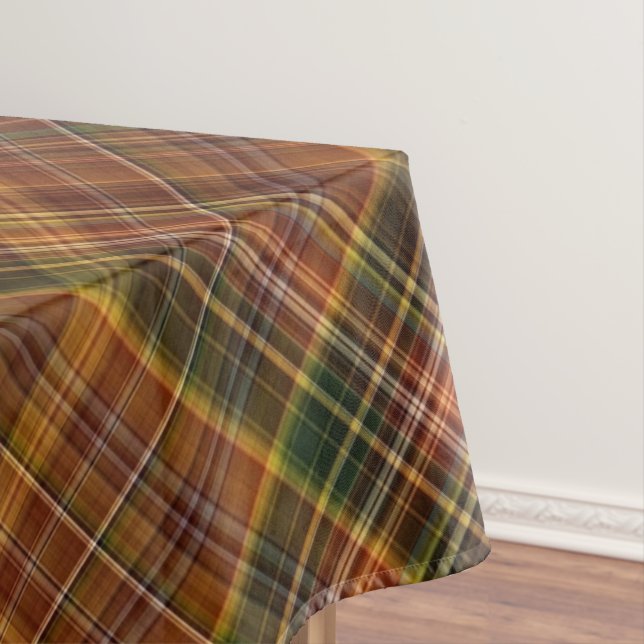 Nappe Brun, rouge rouille et vert carreau d'automne (In Situ)