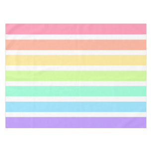 Nappe Bubblegum arc-en-ciel et bandes blanches