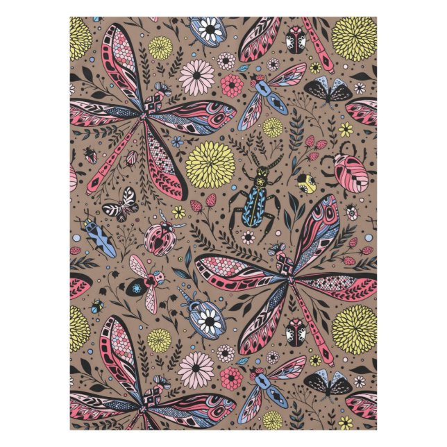 Nappe Bugs de Doodle sur mocha brown (Devant)