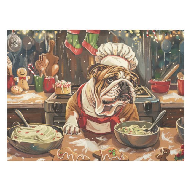 Nappe Bulldog Holiday Baking : Noël festif (Devant (Horizontal))