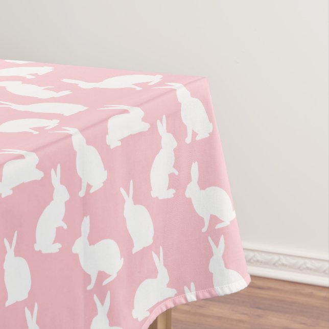 Nappe Bunny Silhouettes On Blush Pink Easter Pattern (In Situ)