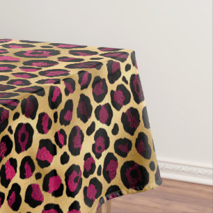 Nappe Burgundy et Gold Leopard Series Design 2