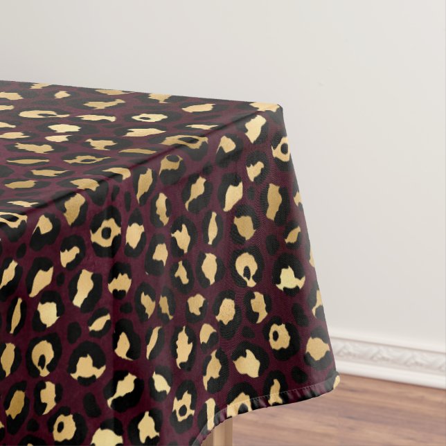 Nappe Burgundy et Gold Leopard Series Design 8 (In Situ)
