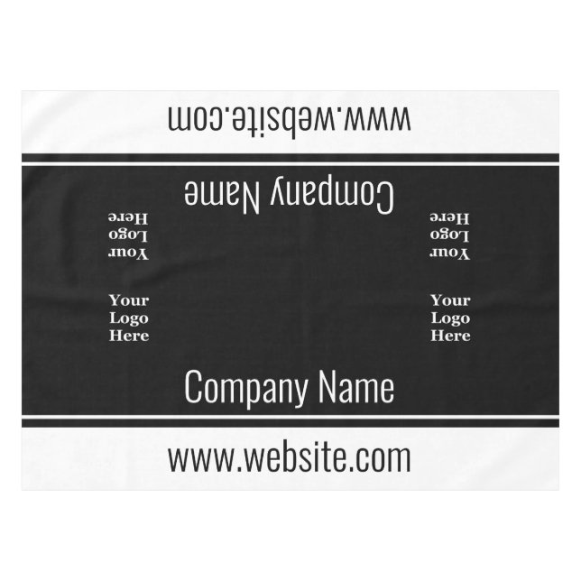 Nappe Business Black White Texte Votre Logo Ici Modèle (Devant (Horizontal))