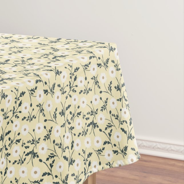 Nappe Butter Yellow Cream Modern Farmhouse Daisy Pattern (In Situ)