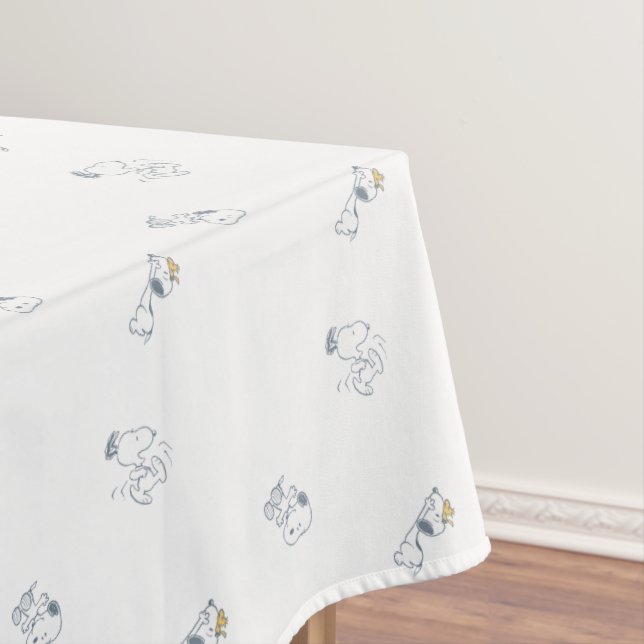 Nappe cacahuètes | Snoopy & Woodstock Motif gris doux (In Situ)