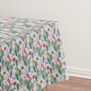 Nappe Cactus exotique d'aquarelle de Boho et motif