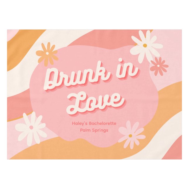 Nappe Cadeau de Fête de Fille d'Honneur Rétro Rose et Or (Devant (Horizontal))