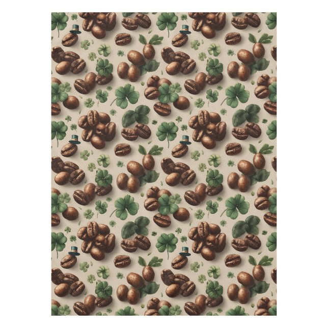 Nappe Café de la Saint-Patrick et motif de trèfle (Devant)
