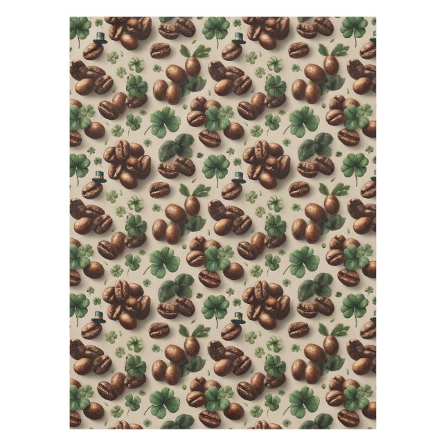 Nappe Café de la Saint-Patrick et motif de trèfle (Devant)
