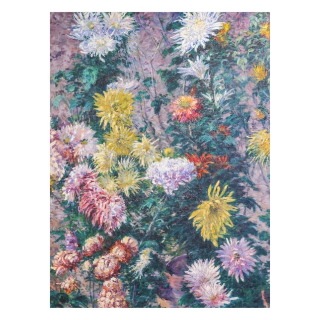 Nappe Caillebotte - Chrysanthèmes blanc et jaune (Devant)