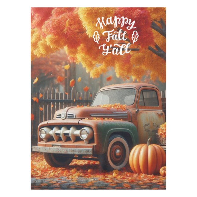 Nappe Camion de ferme rustique/vintage d'automne (Devant)