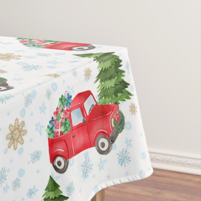 Nappe Camion rouge vintage et sapin de Noël (In Situ)