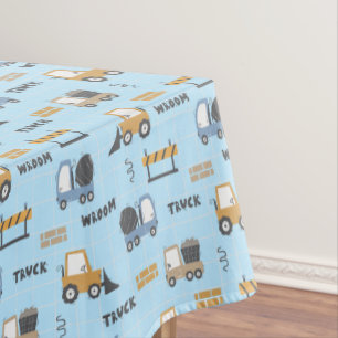 Nappe Camions de construction Motif bleu