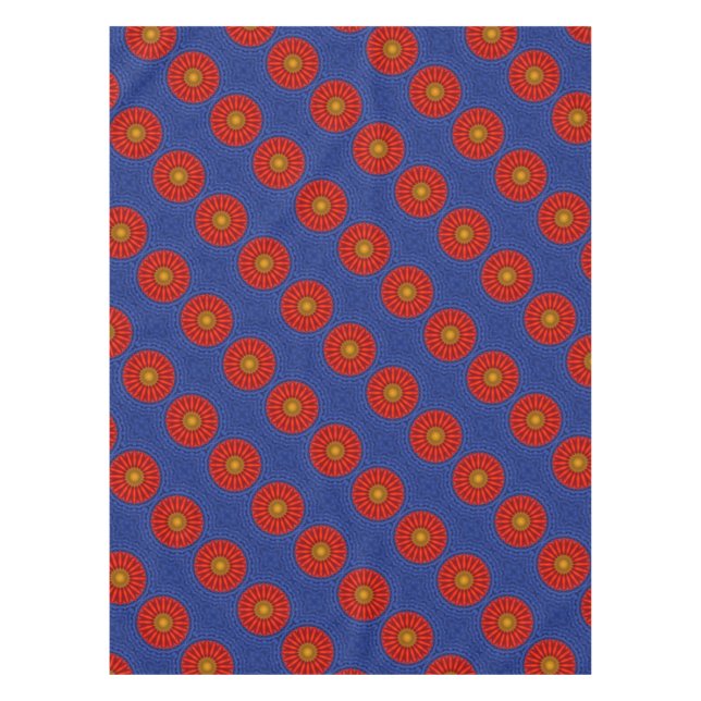 Nappe Canard sur fond bleu avec kaléidoscope rouge (Devant)