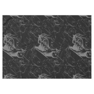 Nappe Capricorne Constellation Hevelius 1690 sur Noir