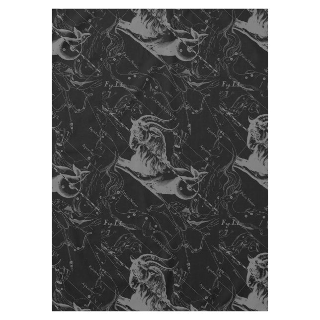 Nappe Capricorne Constellation Hevelius 1690 sur Noir (Devant)
