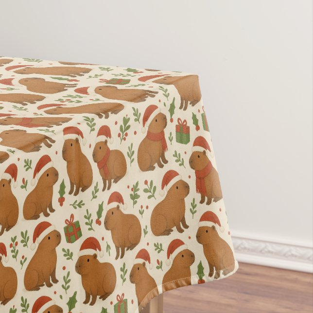 Nappe Capybaras à Noël (In Situ)