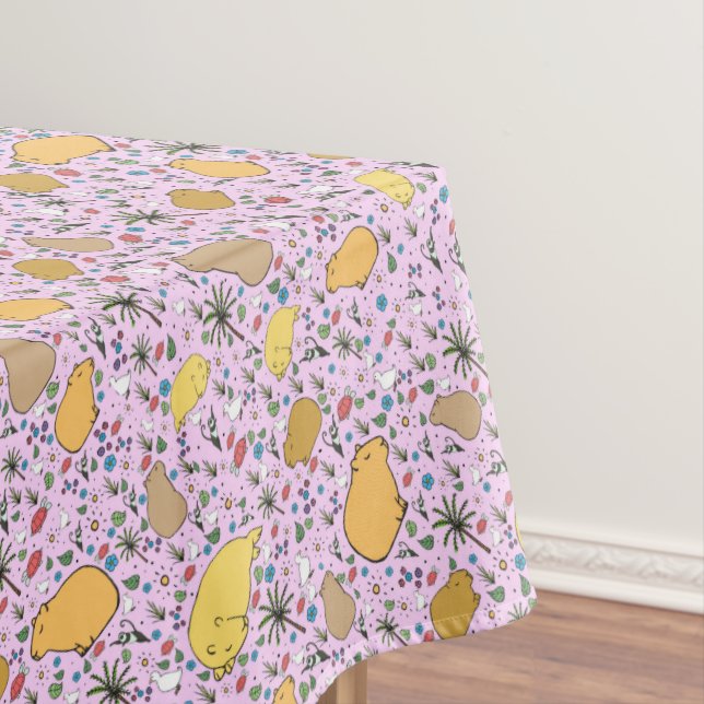 Nappe Capybaras en rose (In Situ)