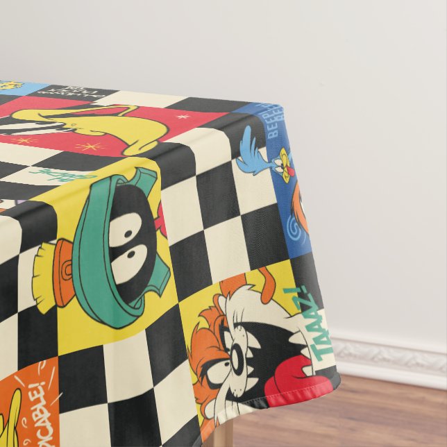 Nappe Caractères LOONEY TUNES™ sur Checker noir et blanc (In Situ)