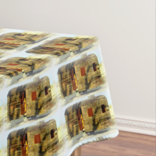 Nappe Caravane en bois patinée classique vintage