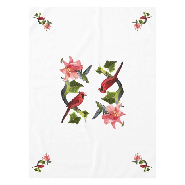 Nappe Cardinal et colibri avec Lily rose et Ivy (Devant)