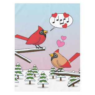 Nappe Cardinaux du Nord Rouge mignonne Amour Paysage hiv