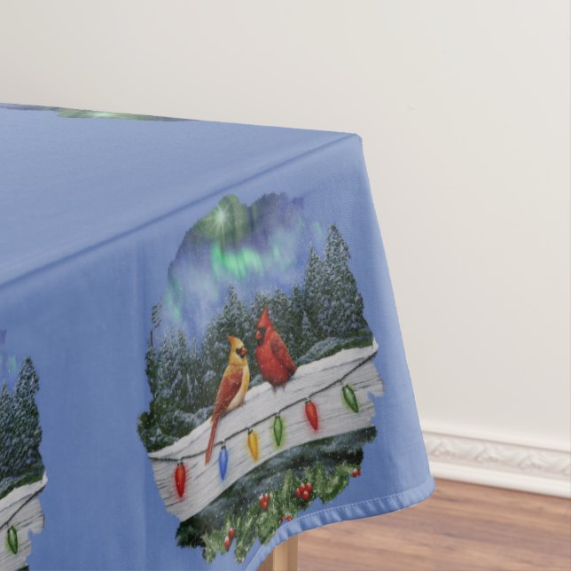 Nappe Cardinaux et lumières de Noël Neige d'hiver (In Situ)