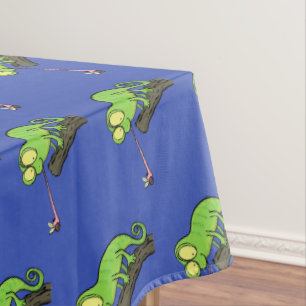 Nappe Caricature de lézard de caméléon vert joyeux