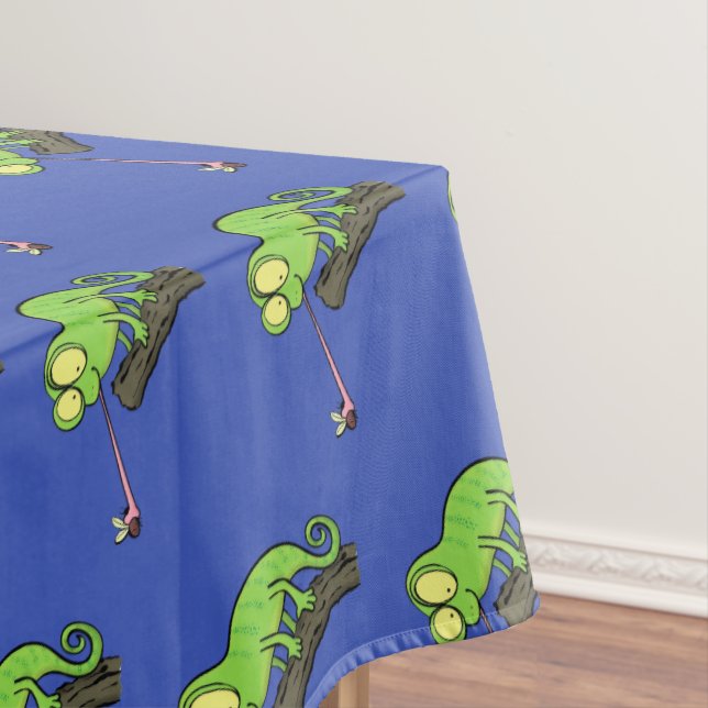 Nappe Caricature de lézard de caméléon vert joyeux (In Situ)