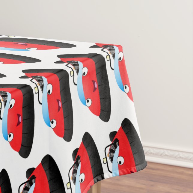 Nappe Caricature d'hovercraft rouge joyeux (In Situ)
