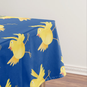 Nappe Caricature d'oiseau canari jaune chantant mignon