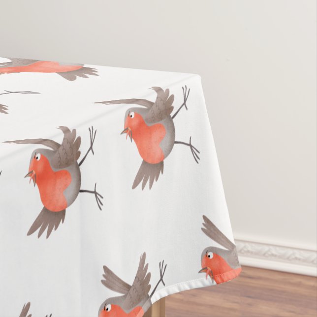 Nappe Caricature d'oiseau rouge chantant mignon (In Situ)