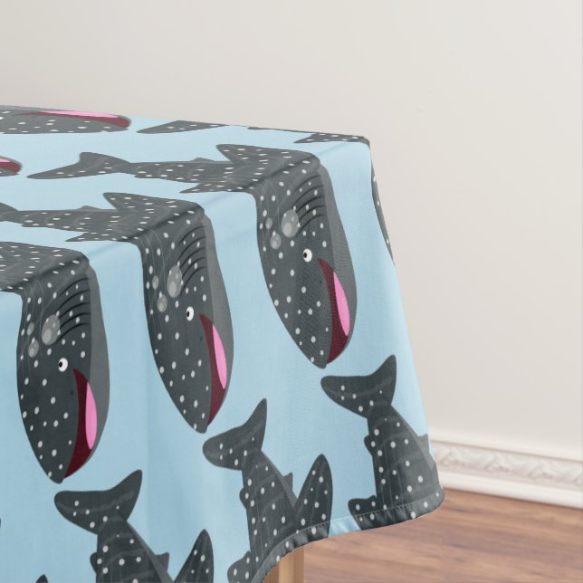 Nappe Caricature joli requin baleine joyeux (In Situ)