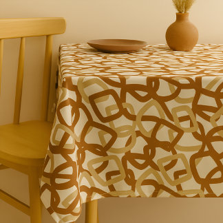 Nappe Carré Tangle Burnt Sienna Crème