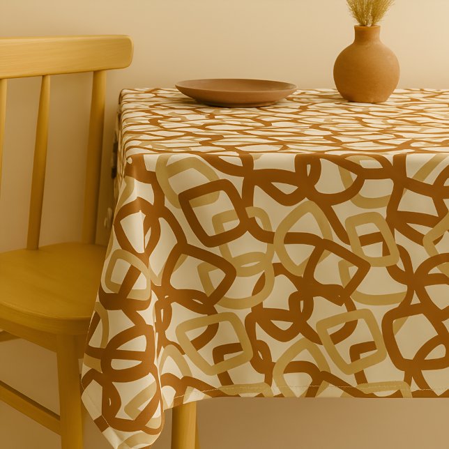 Nappe Carré Tangle Burnt Sienna Crème (Créateur téléchargé)
