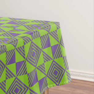 Nappe Carré triangle géométrique vert violet Motif